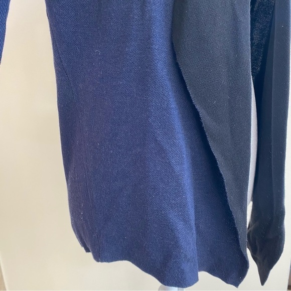 Eileen Fisher Navy Blue And Black Open Front Cardigan Sweater Jacket XS - Picture 7 of 10